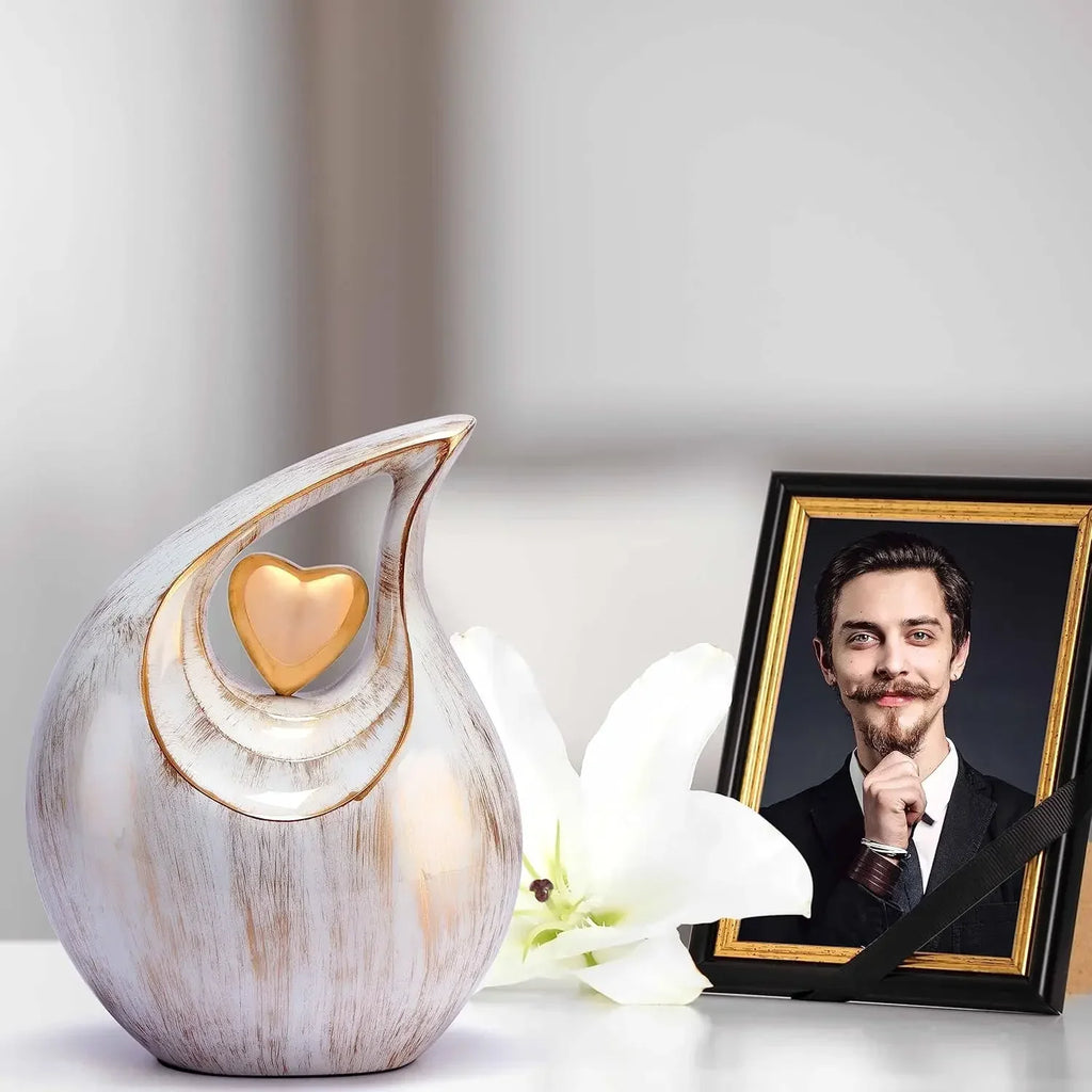 Teardrop Heart Cremation Urn for Human Ash|  | Large | 2.5 Liter Capacity