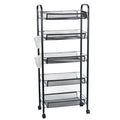 Storage Basket, 5 Tier Stackable Metal Mesh with 360 Wheels