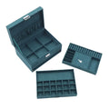 3 Layers Large Jewelry Storage Case with Removable Tray, Lockable with Mirror