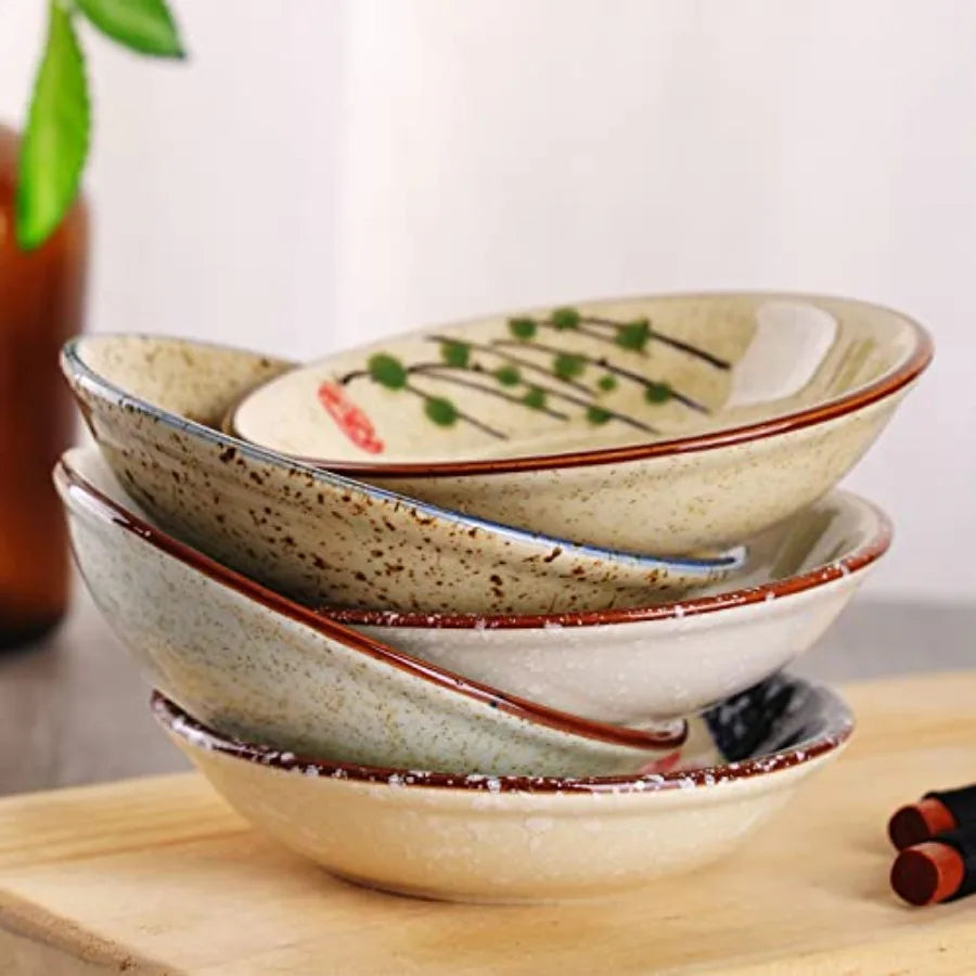 Japanese Retro Porcelain Side Dish Ceramic 5 pc set