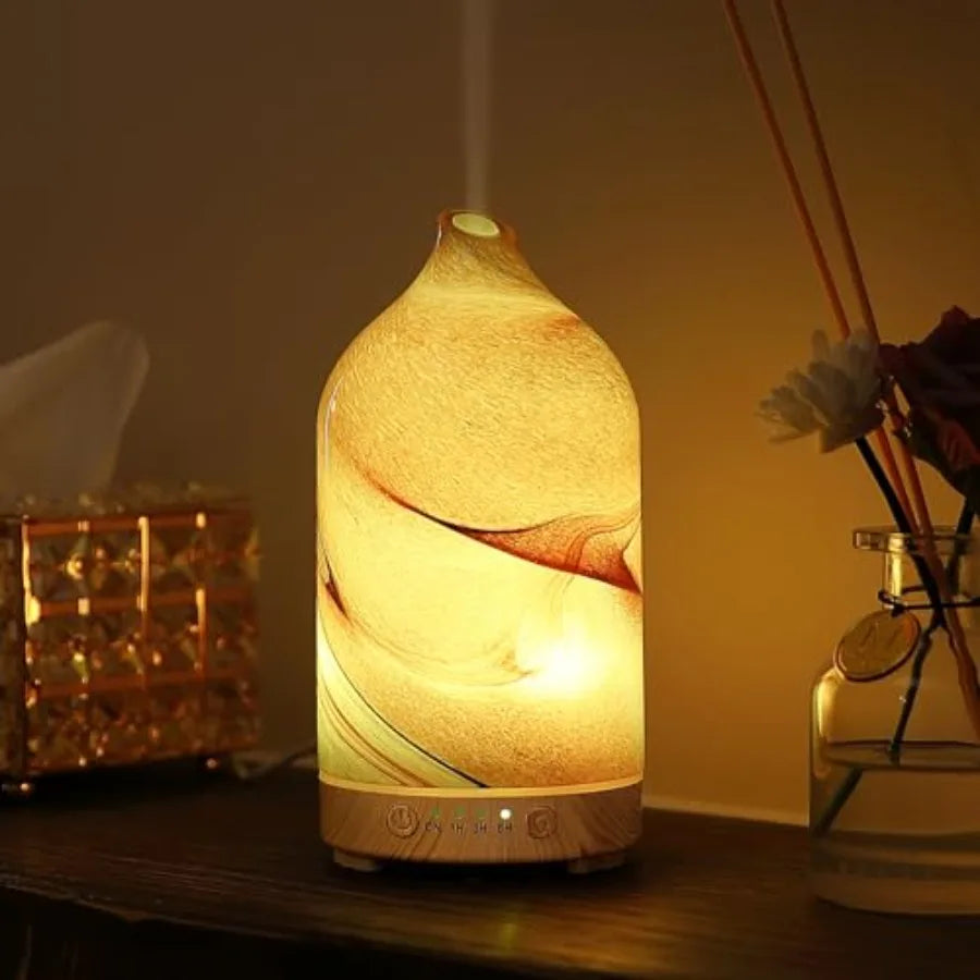 Hand Blown Essential Oil Diffuser Ultrasonic Cool Mist Scent , Whisper Quiet