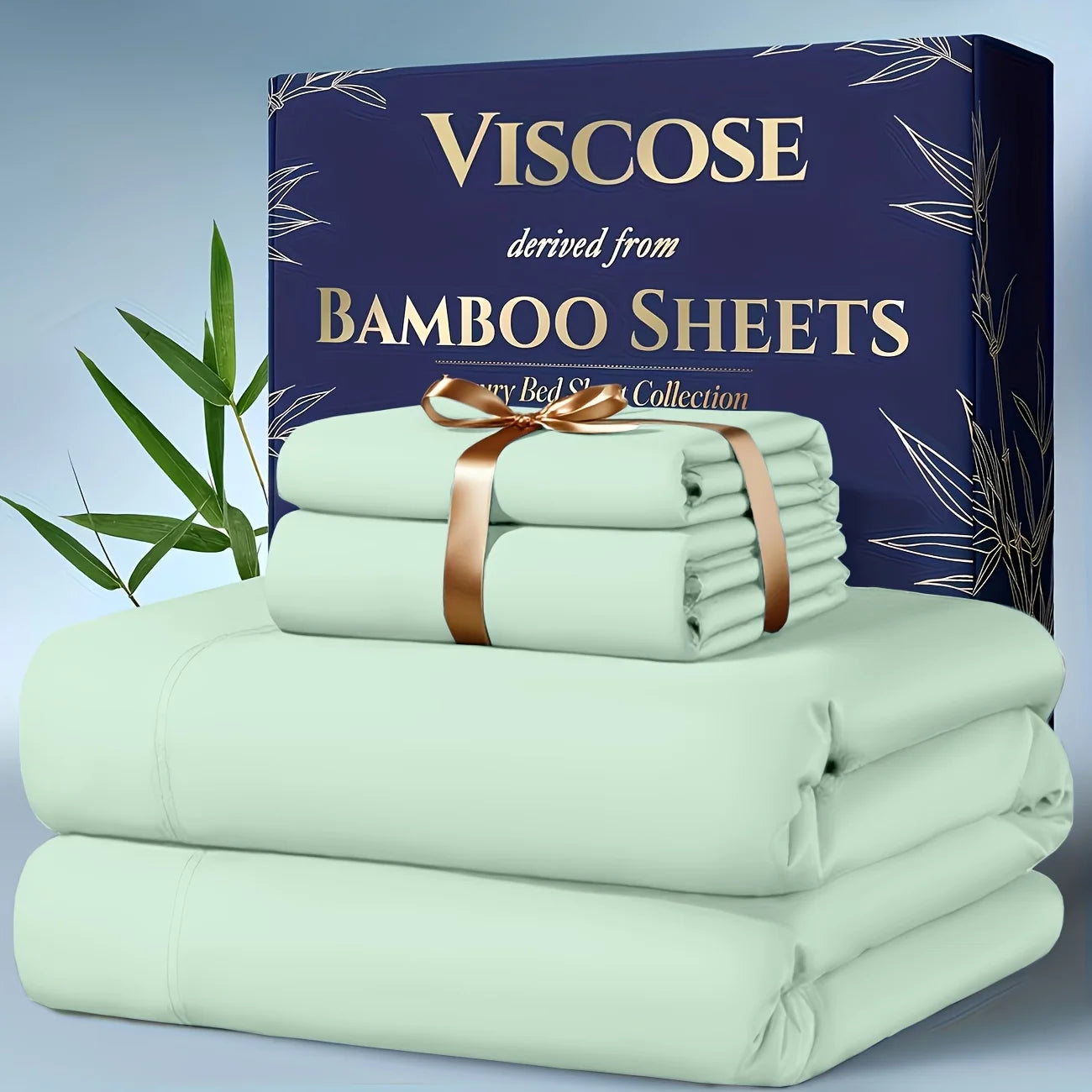 4pcs Bamboo Cooling Bedding - Extra Deep Pocket Breathable And Cooling  Sheet And Fitted Sheet -