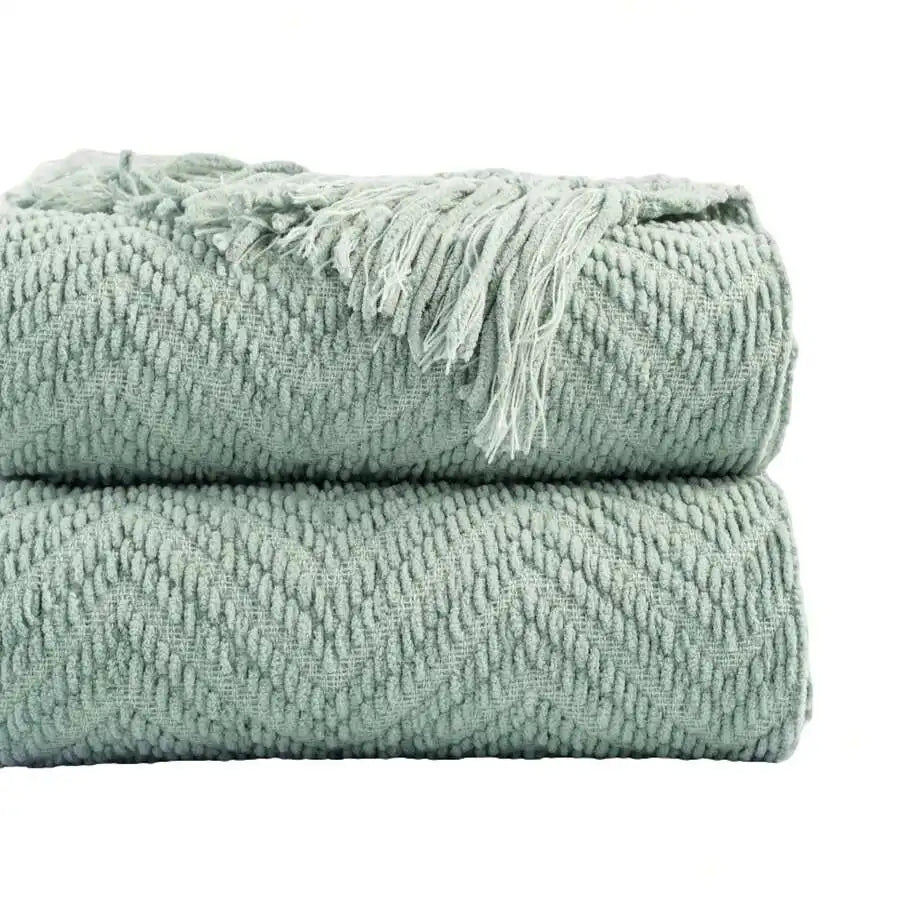 Knitted Olive Green Throw Blanket For Soft Warm Large Throws ,Decorative Green Throw Blankets