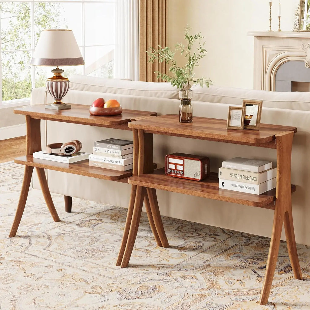2 tier Solid Wood Farmhouse Table