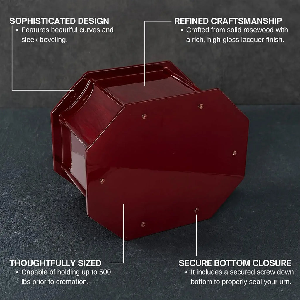 Bey-Berk Companion Lacquered Cremation Urn for Human Ashes,, Extra Large Holds up to 500lb pre Cremation