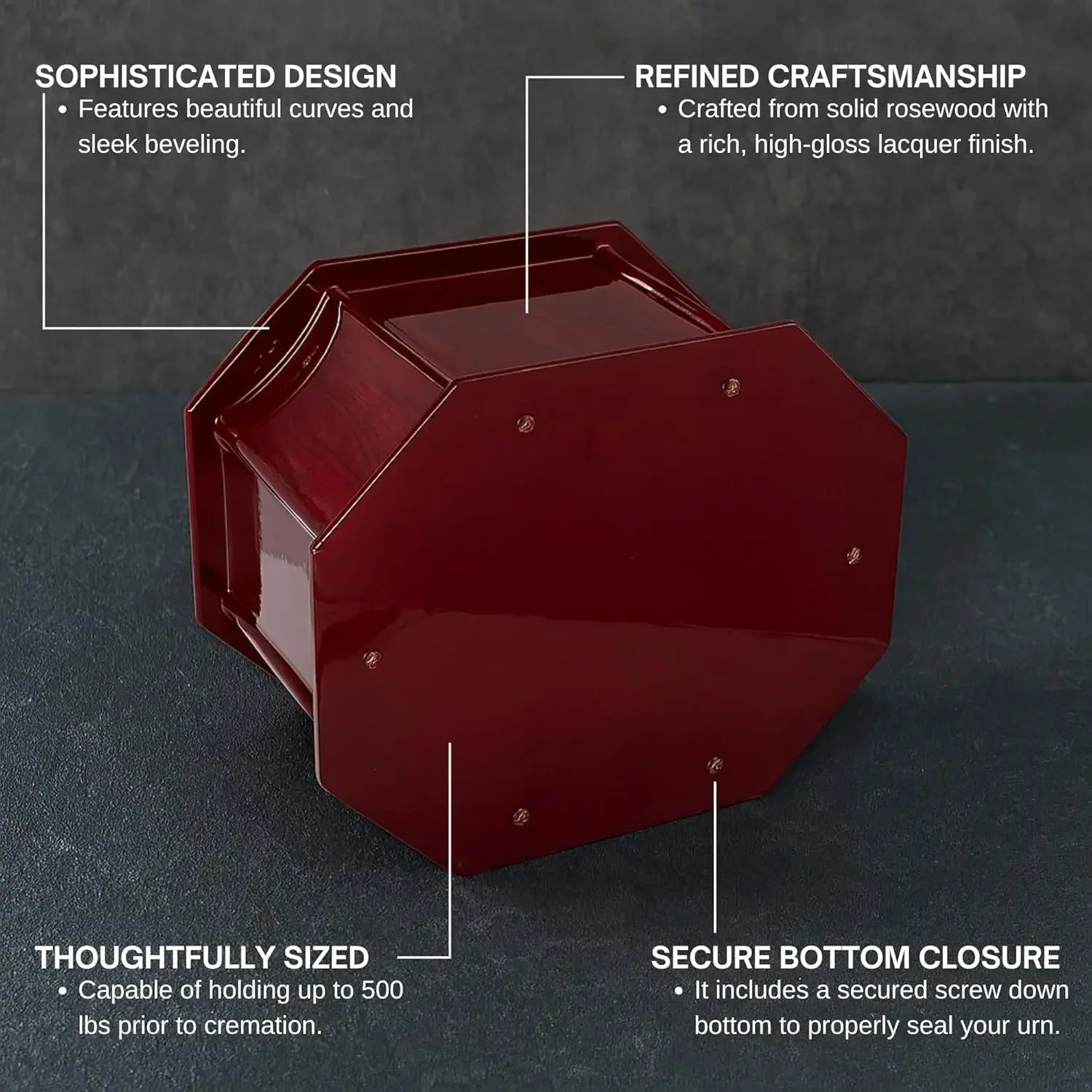 Bey-Berk Companion Lacquered Cremation Urn for Human Ashes,, Extra Large Holds up to 500lb pre Cremation