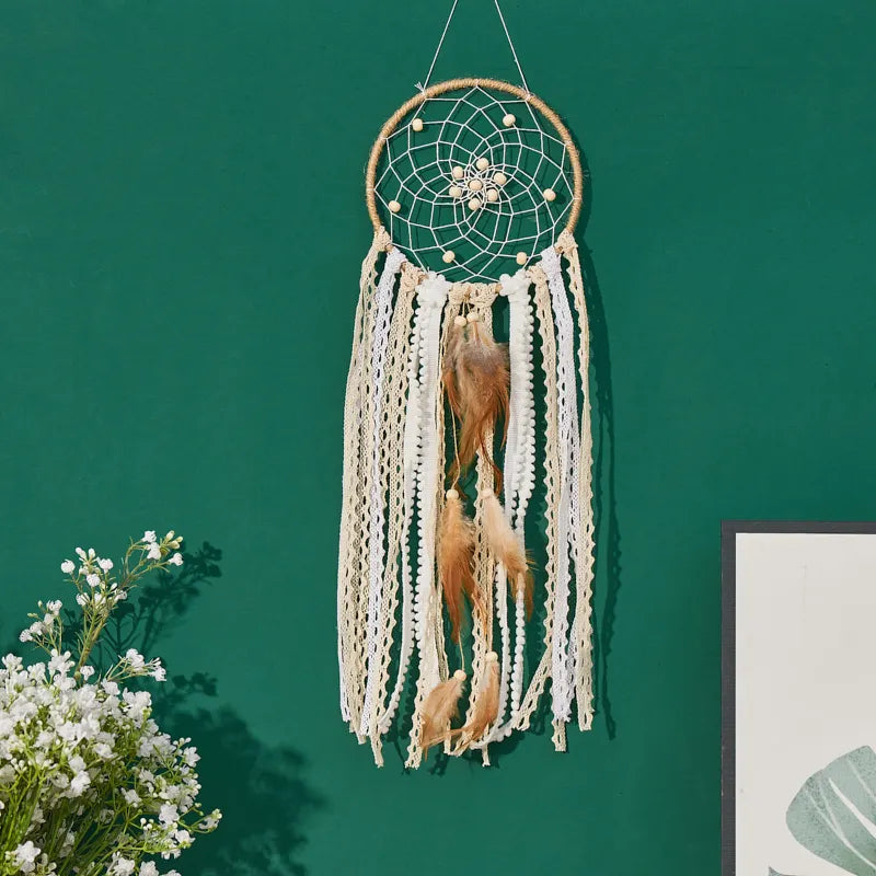5-piece large Dream Catcher, handcrafted Bohemian Moon Dream Chaser