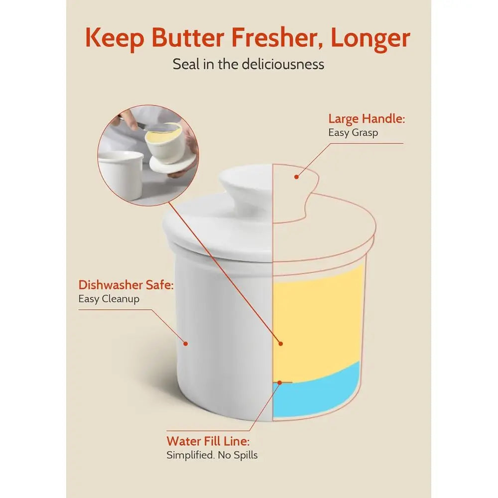 Butter Dish with Lid - Ideal for Fresh Spreadable Butter