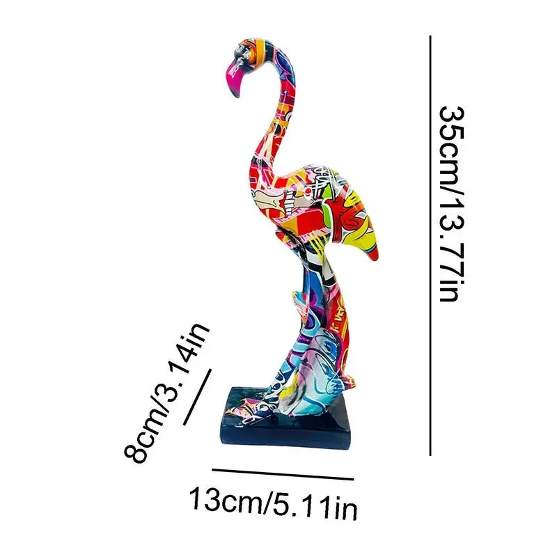 Art Graffiti Creativity Modern Colorful French Flamingo Statue