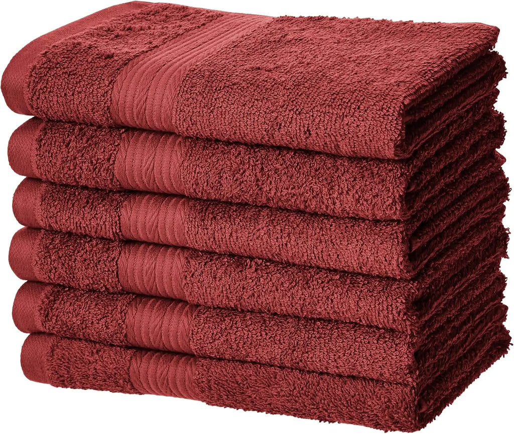 6 Piece Oversized 100% Cotton Bathroom Towel Set Fade Resistant Soft Absorbent 2 Bath 2 Hand 2 Washcloths Black