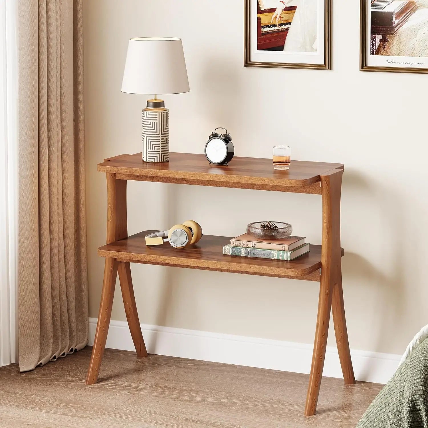 2 tier Solid Wood Farmhouse Table