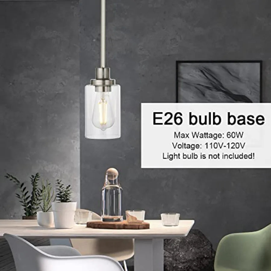 Mini Pendant Lights 1-Light with Clear Glass Shade Contemporary Modern Light Fixtures Ceiling Hanging