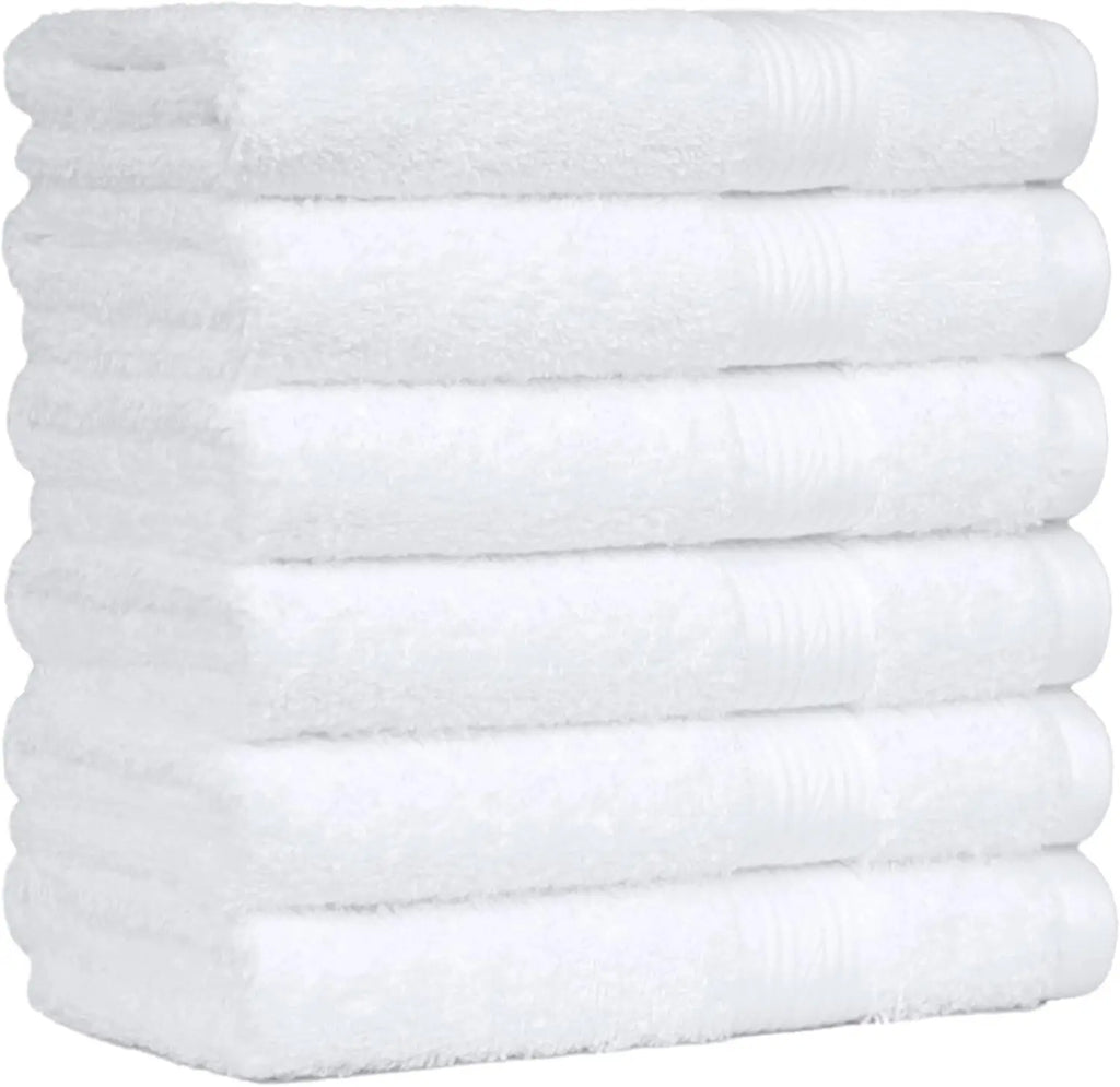 6 Piece Oversized 100% Cotton Bathroom Towel Set Fade Resistant Soft Absorbent 2 Bath 2 Hand 2 Washcloths Black