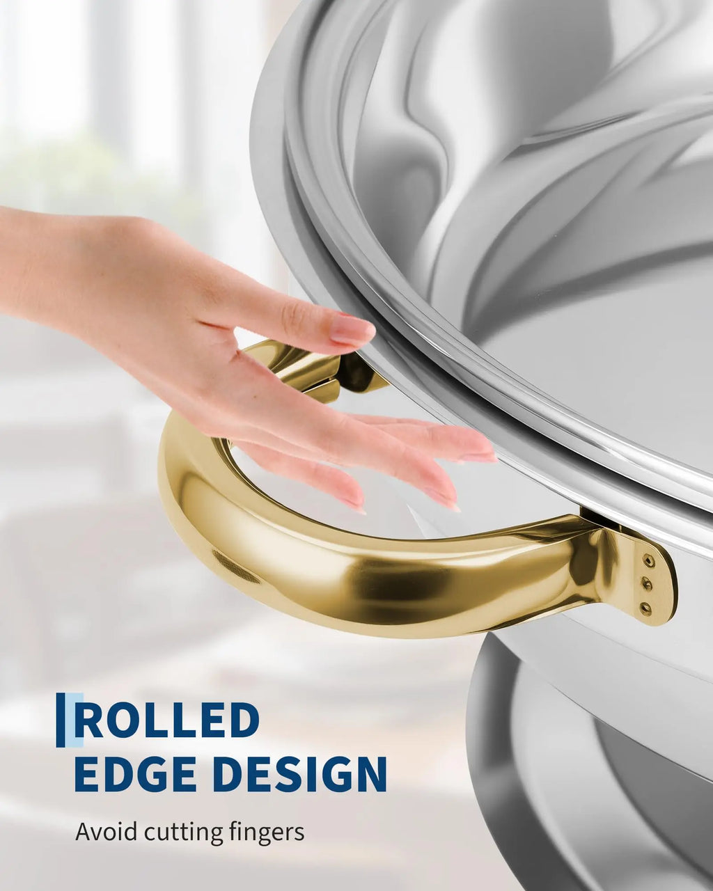 4 Pack Chafing Dishes Set for Buffet, 5 QT Stainless Steel Food Warmers with Glass Lid
