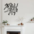 Minimalist Single Line Female Figure Metal Wall Sculpture Black 45.7cm Modern Abstract