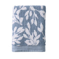 Extra Soft Floral Bath Towel Set Large Quick Dry Bath Sheets Blue Silver and Arctic White Floral Pattern