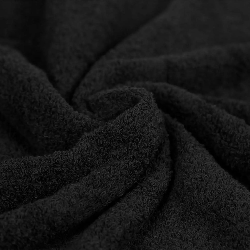 6 Piece Oversized 100% Cotton Bathroom Towel Set Fade Resistant Soft Absorbent 2 Bath 2 Hand 2 Washcloths Black