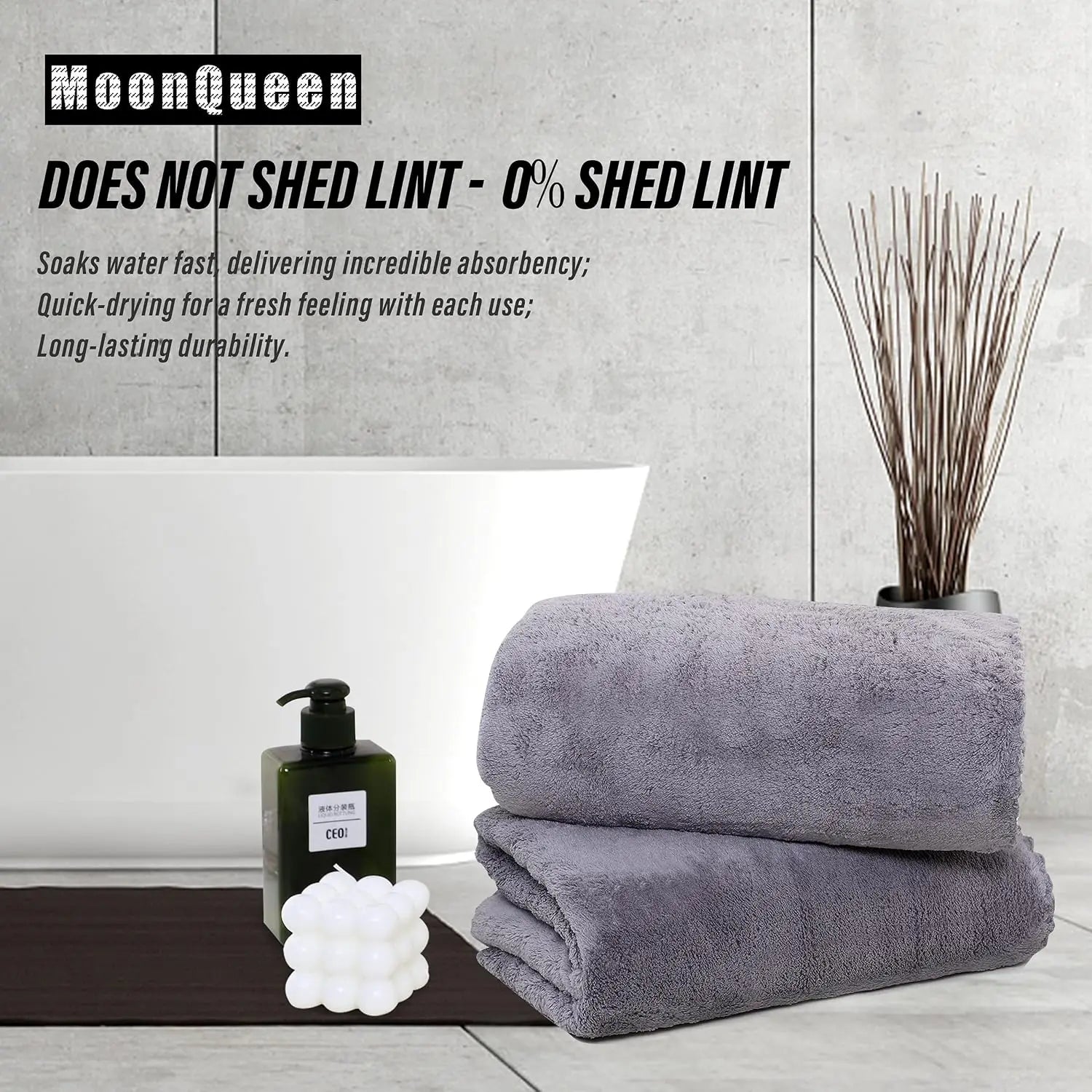 2 Pack Quick Dry Microfiber Towels for Bath, Gym, Travel, and Yoga