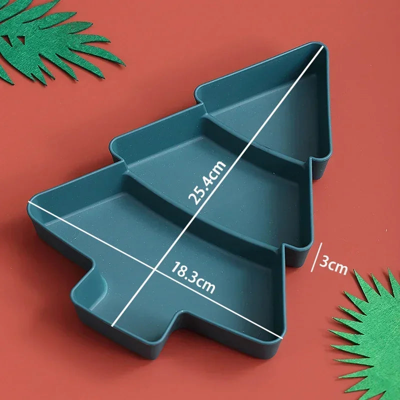5PCS Christmas Tree Serving Tray Plastic