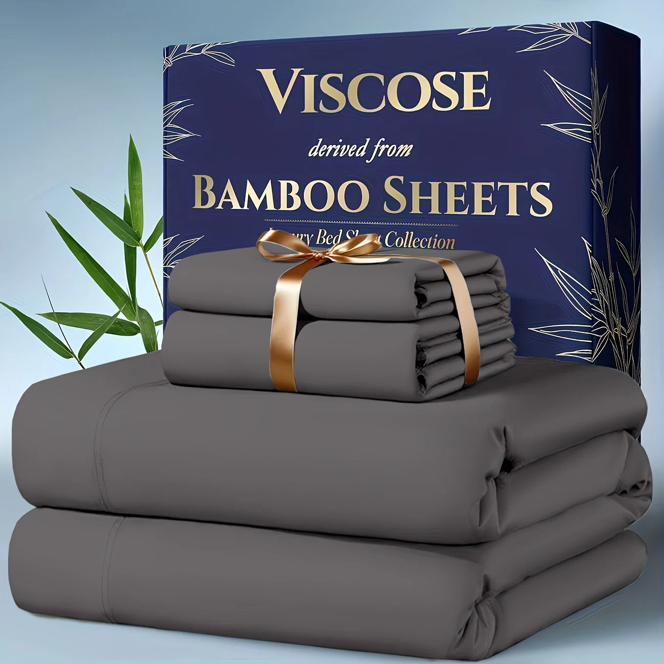 4pcs Bamboo Cooling Bedding - Extra Deep Pocket Breathable And Cooling  Sheet And Fitted Sheet -