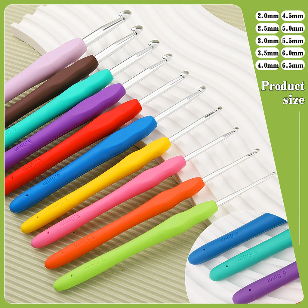 KRABALL Crochet Knitting Hooks Set with Big Eye Yarn Needles and Stitch Markers Clip Knit Tool Kit Accessories for Beginners