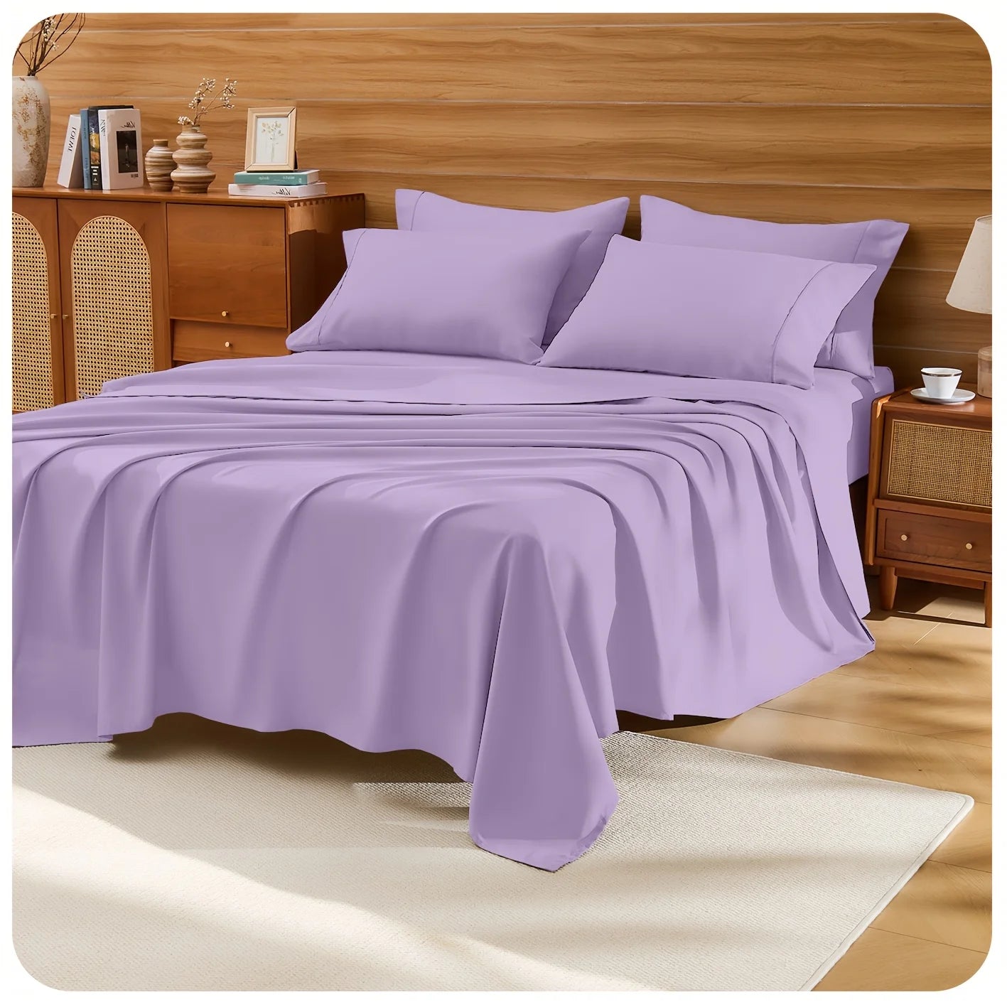 4pcs Bamboo Cooling Bedding - Extra Deep Pocket Breathable And Cooling  Sheet And Fitted Sheet -