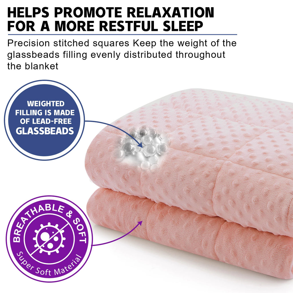 Breathable Soft Weighted Throw Blanket with Glass Beads