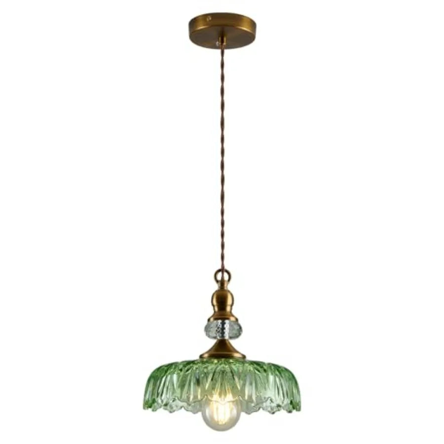 Plug in Glass Pendant Light Fixture Black Vintage Adjustable Chandelier Hanging Ceiling Light
