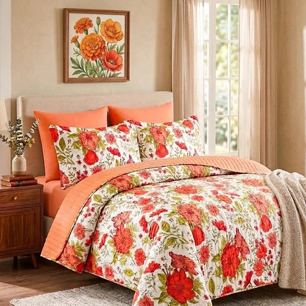 6 Pcs Printed Bedspread Set Luxury High Quality Quilt Set Quilting Thin Comforter Set All Season Use Local Warehouse