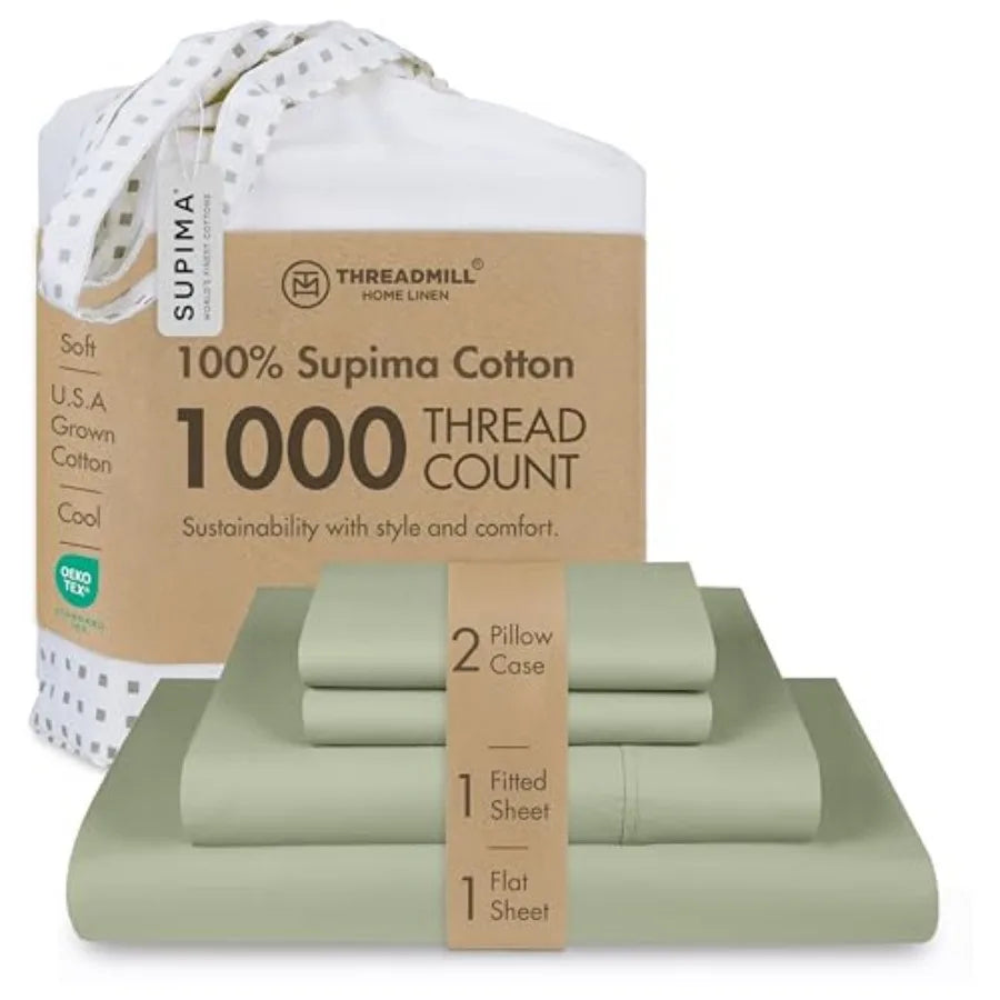 Luxury Supima 1000 Thread Count Cotton Sheets  4 Pc  Set, 5-Star Hotel Quality