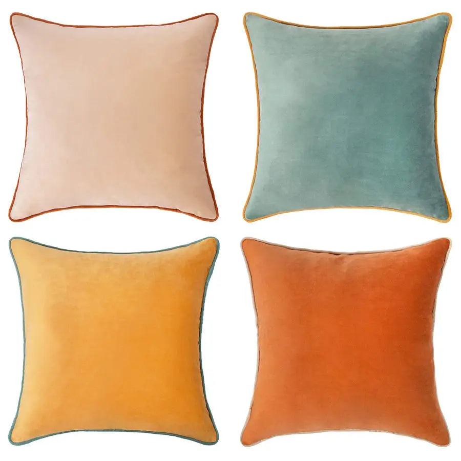 Set of 4 Decorative Velvet, Modern Throw Pillow Covers Soft Velvet Double Sided Designs