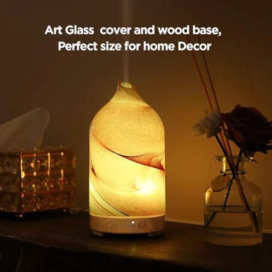 Hand Blown Essential Oil Diffuser Ultrasonic Cool Mist Scent , Whisper Quiet
