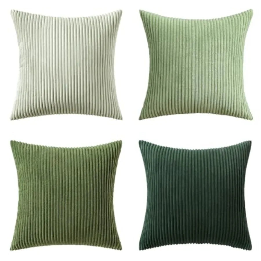 Boho Farmhouse Throw Pillow Covers 18x18 Inch Set of 4 Modern Nordic Cushion Covers Soft Corduroy