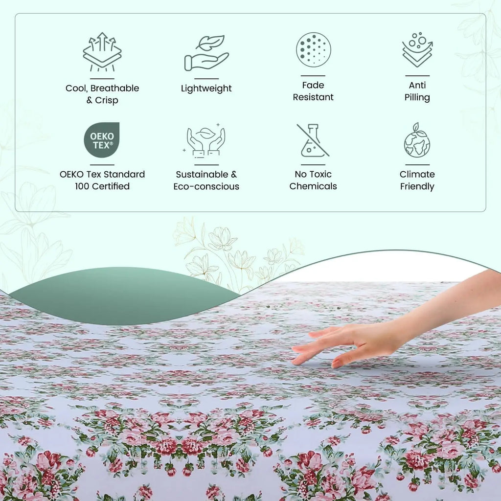 Soft 100% Cotton Percale Sheets, 300 Thread Count Bed Set with 16" Deep Pocket, Cooling Breathable Bedding for All Seasons, Twin
