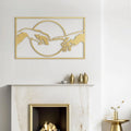 Minimalist Abstract Hands of God Metal Wall Sculpture Gold 45.7cm Modern Wall