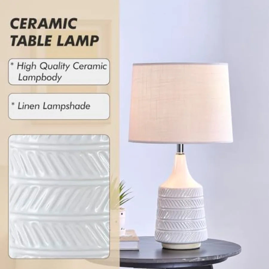 Ceramic Table Lamps Set of 2, Decor Farmhouse Lamps f, 18.5"