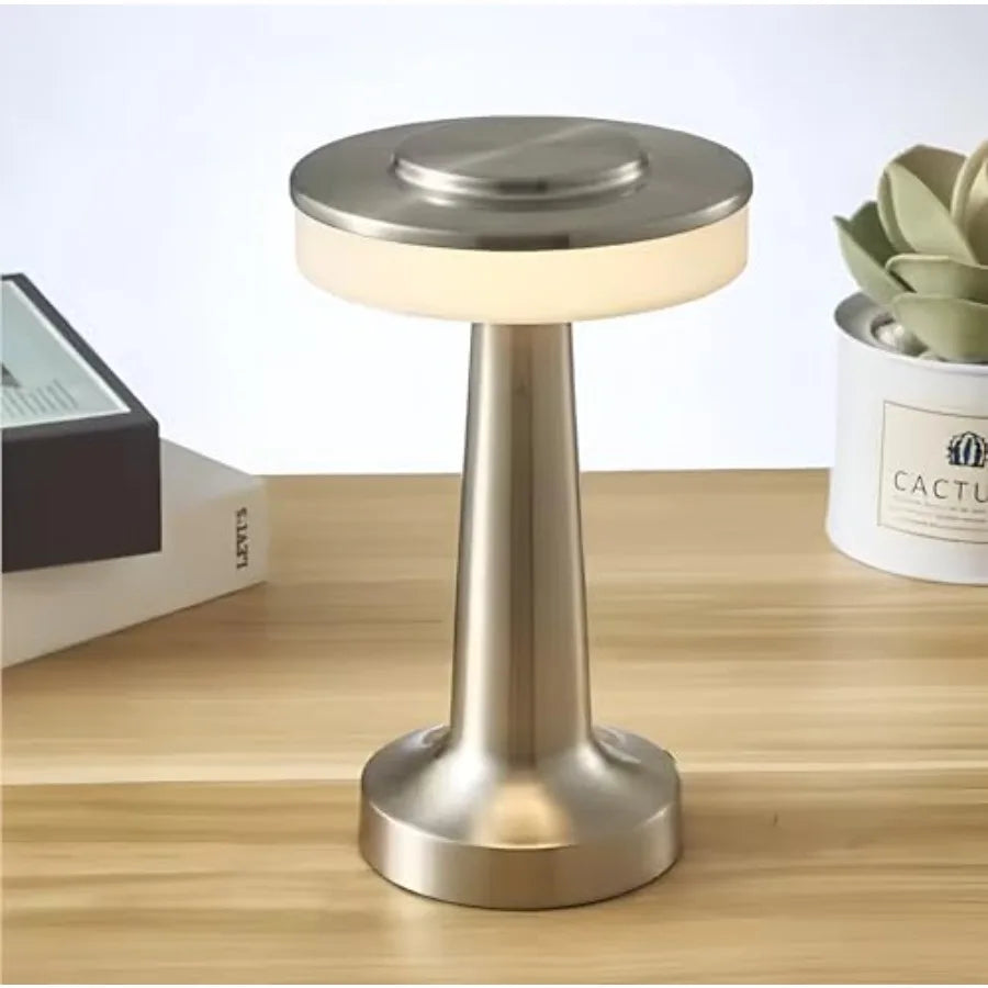 Modern Portable Table Lamp, Rechargeable Battery, Up to 12 Hours Long Usage, 3 Color Mode, Dimmable