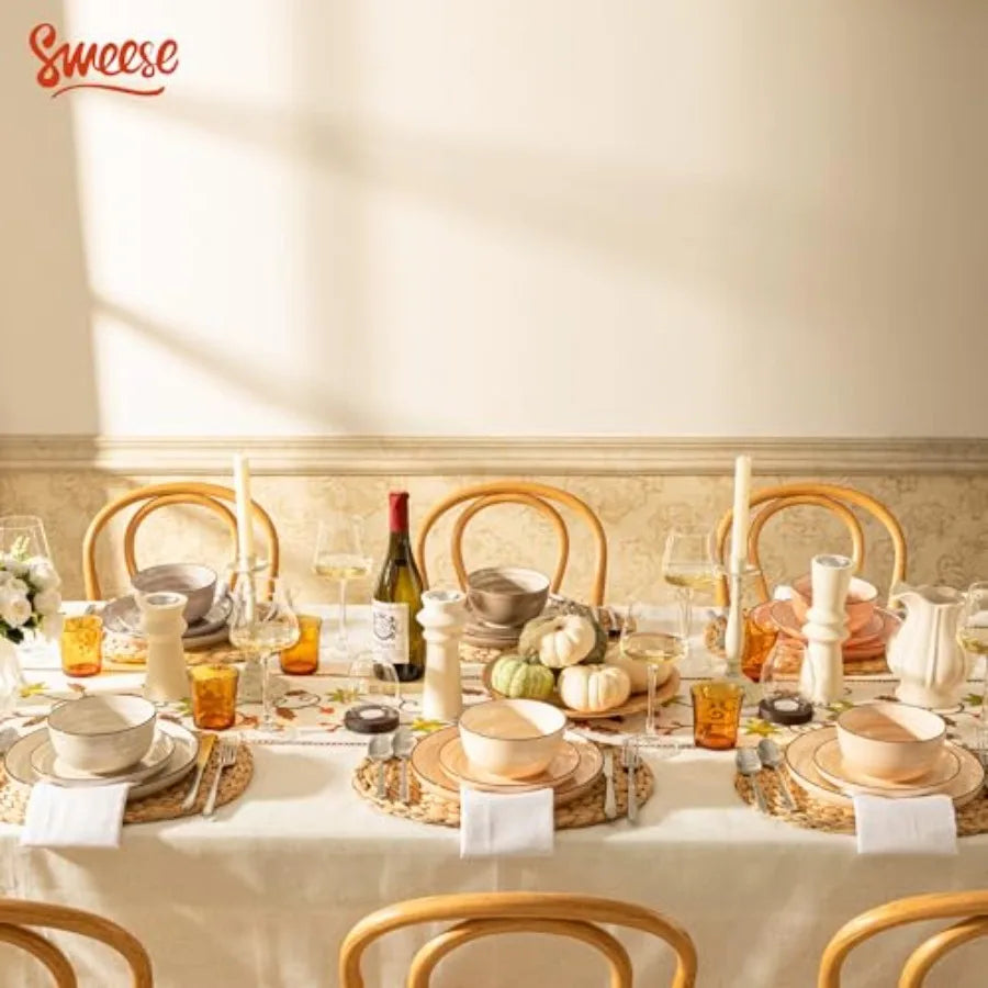 Plates and Bowls Sets, 18 Pcs Dinnerware Set Porcelain Round 6 each, Scratch Resistant Dishes Set, Dishwasher and Oven