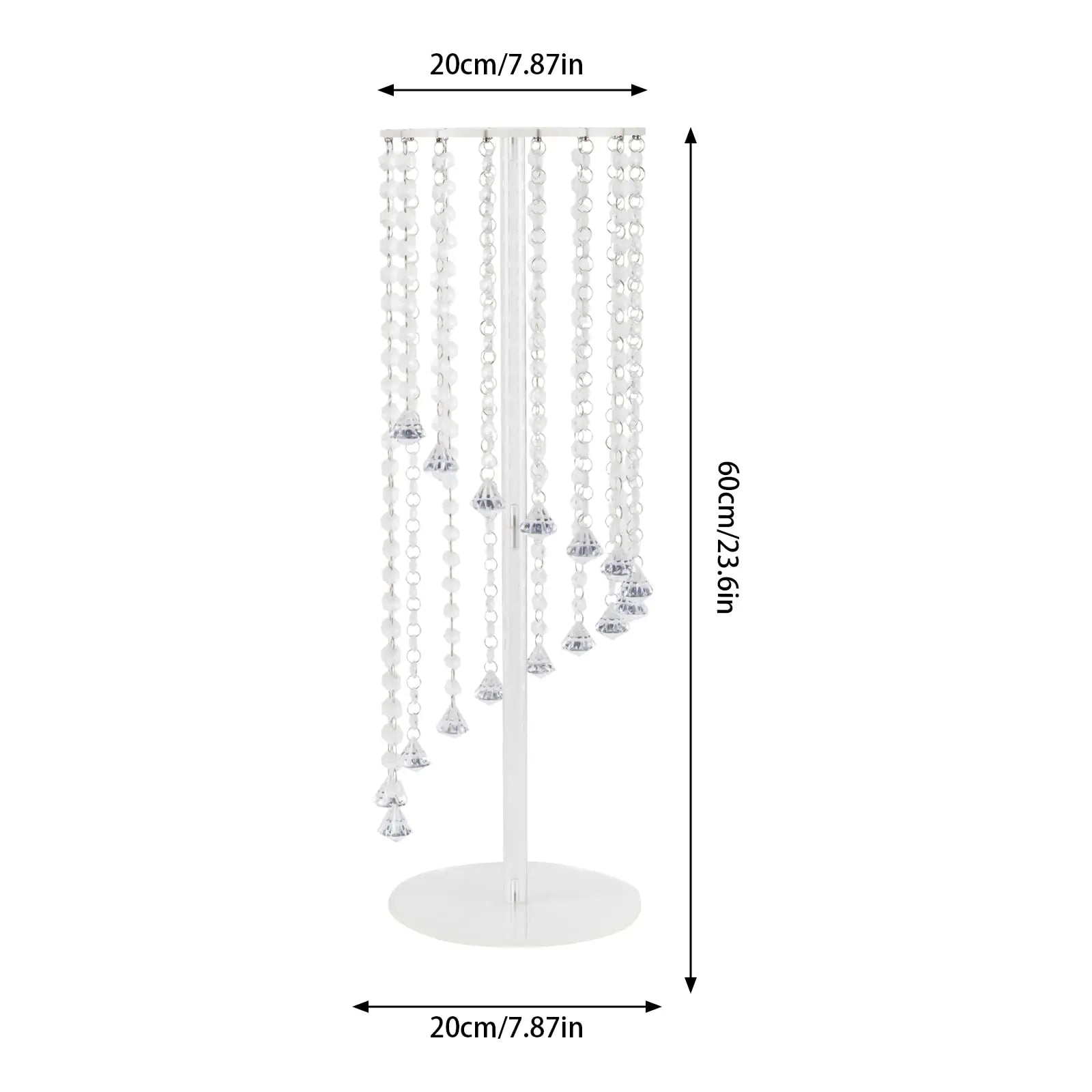Centerpieces Clear Flower Acrylic- 2 Pcs 23.6 inch Tall Crystal Flower Stand