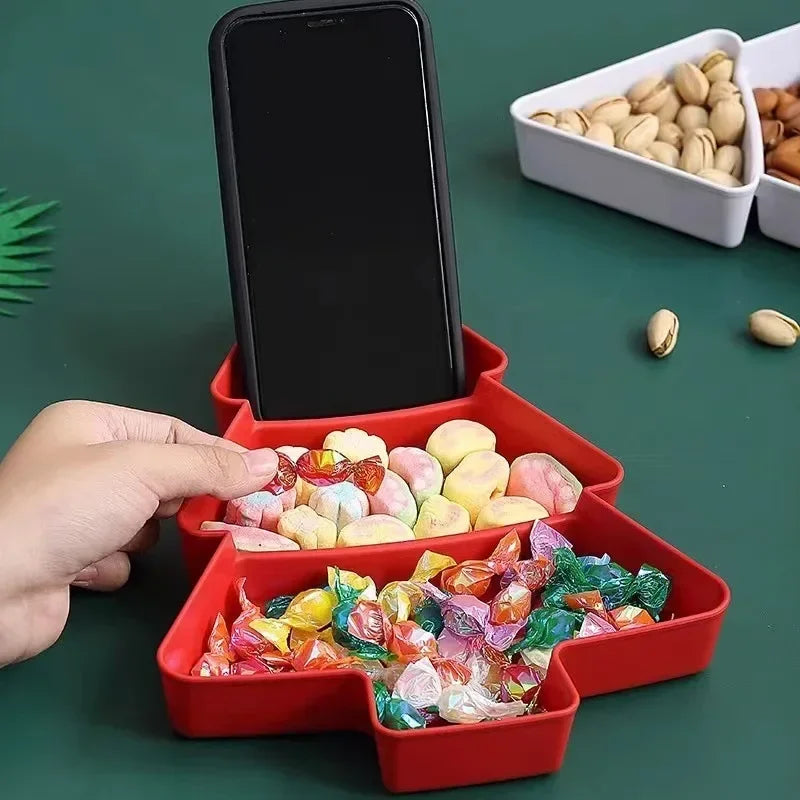 5PCS Christmas Tree Serving Tray Plastic