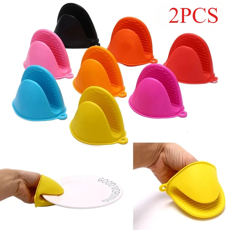 2pcs Thicken Baking  silicone oven mitts Microwave Oven Glove Heat Insulation Anti-slip