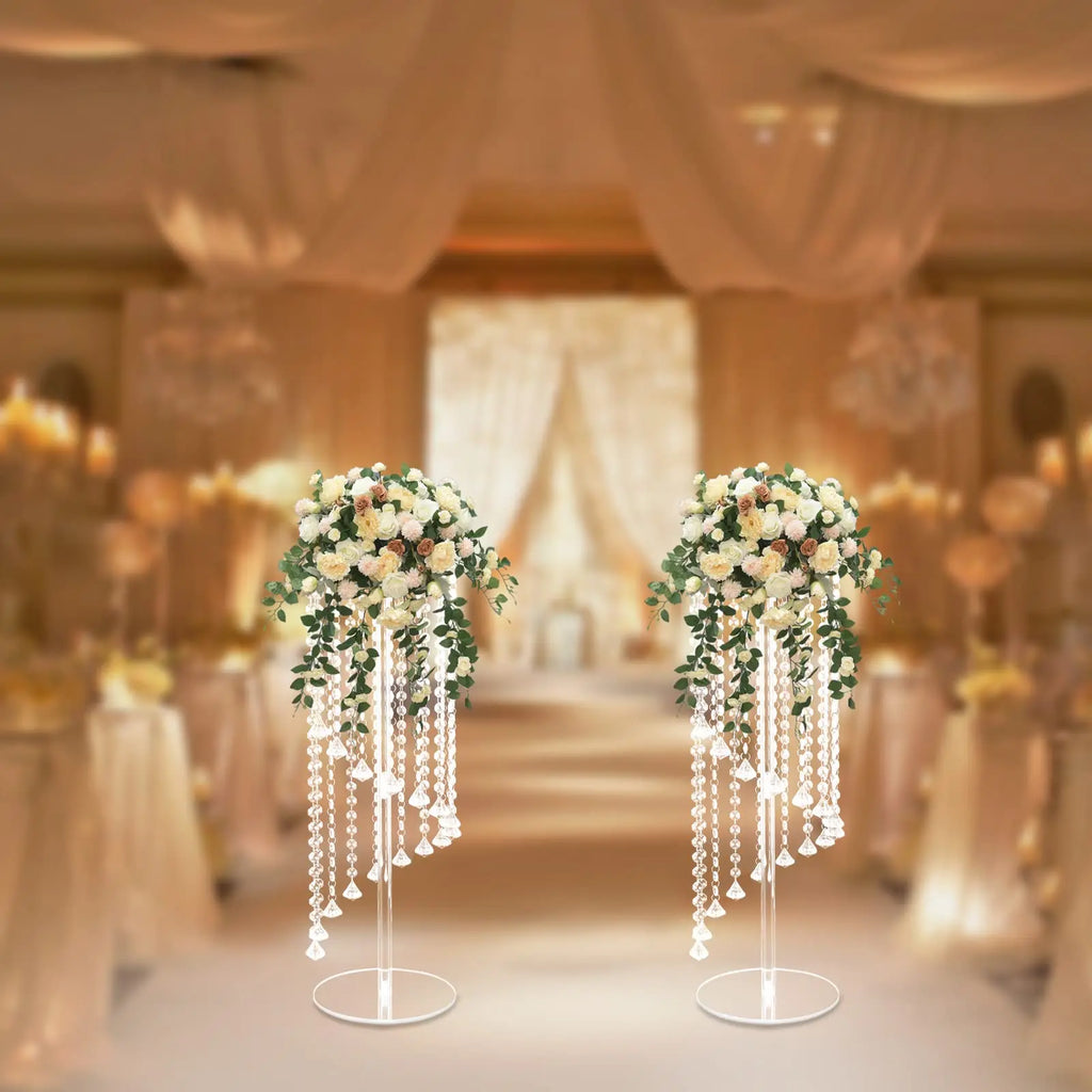 Centerpieces Clear Flower Acrylic- 2 Pcs 23.6 inch Tall Crystal Flower Stand