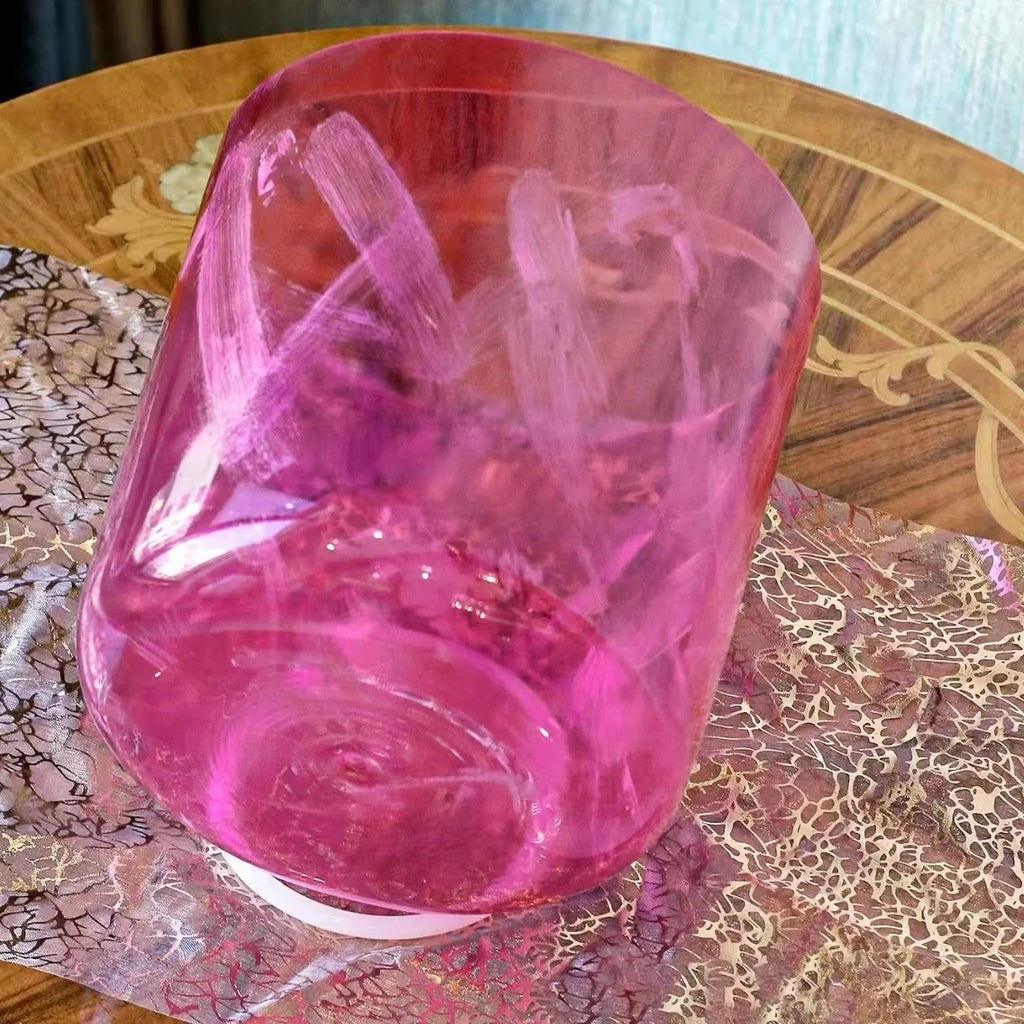 Limited Time Offer Romantic Aegean Pink Pearl Gradient Alchemy Quartz Sound Bowl for Yoga Meditation Therapy