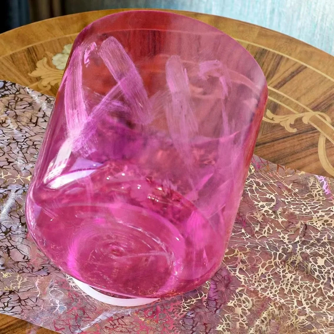 Limited Time Offer Romantic Aegean Pink Pearl Gradient Alchemy Quartz Sound Bowl for Yoga Meditation Therapy