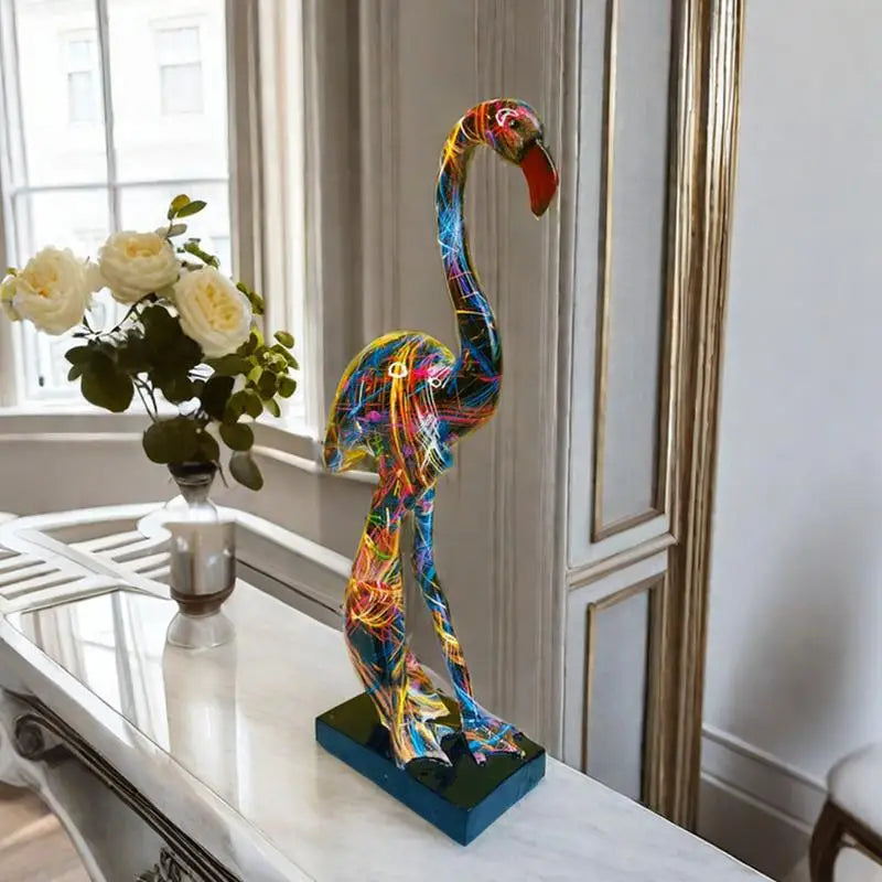 Art Graffiti Creativity Modern Colorful French Flamingo Statue
