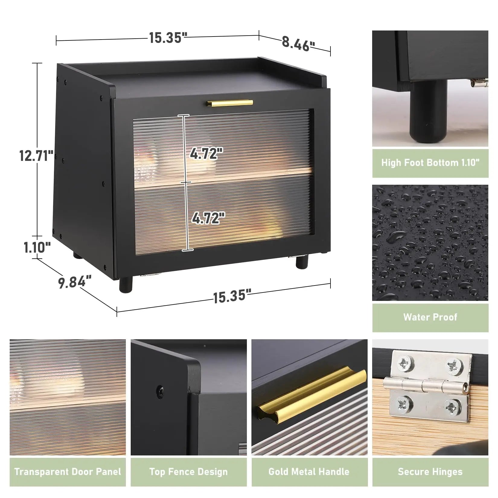Double Layer Large Bread Box, Bamboo Bread Box for Kitchen Counter
