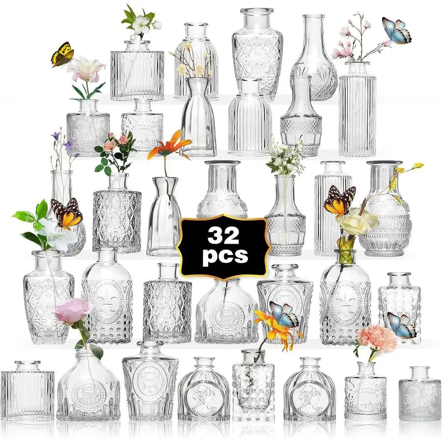 Bud Vase Set of 32PCS glass
