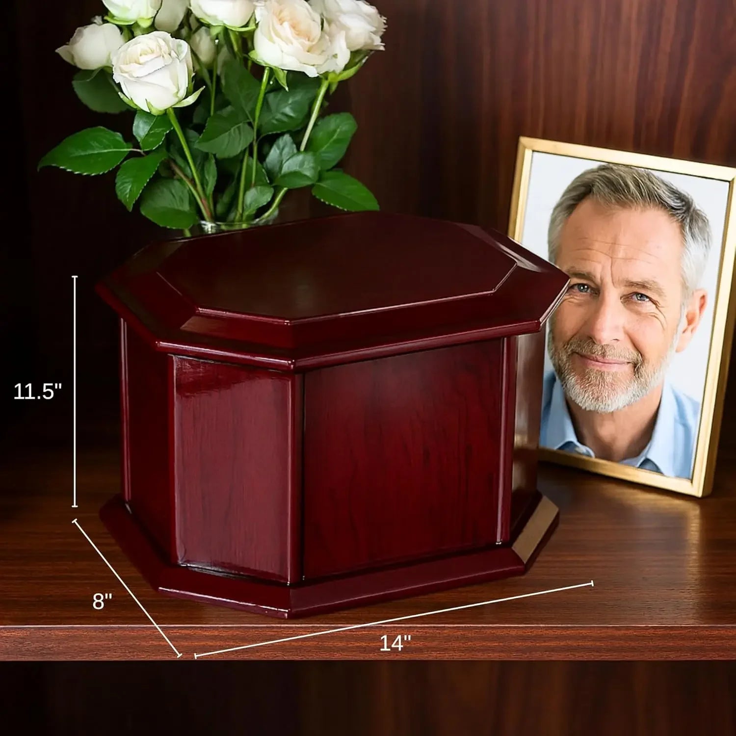 Bey-Berk Companion Lacquered Cremation Urn for Human Ashes,, Extra Large Holds up to 500lb pre Cremation