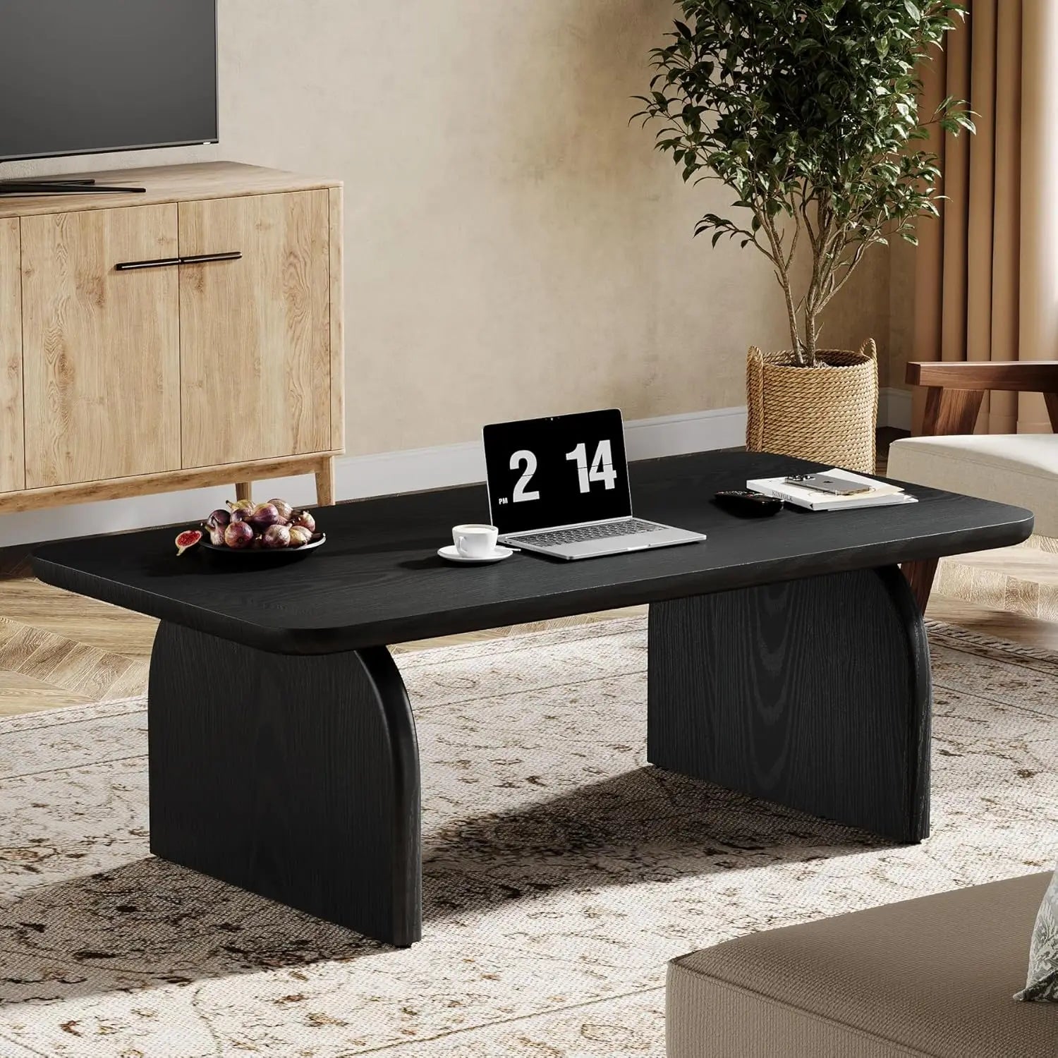 Rectangle Wood Table  Farmhouse Sturdy Base