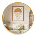 20" Gold Round  elegant Wall Mirror 20" Frameless Shatterproof Style